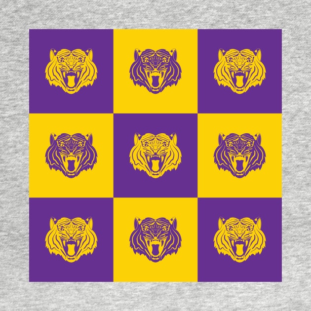 Purple and Gold Nine Tiger Cares by College Mascot Designs